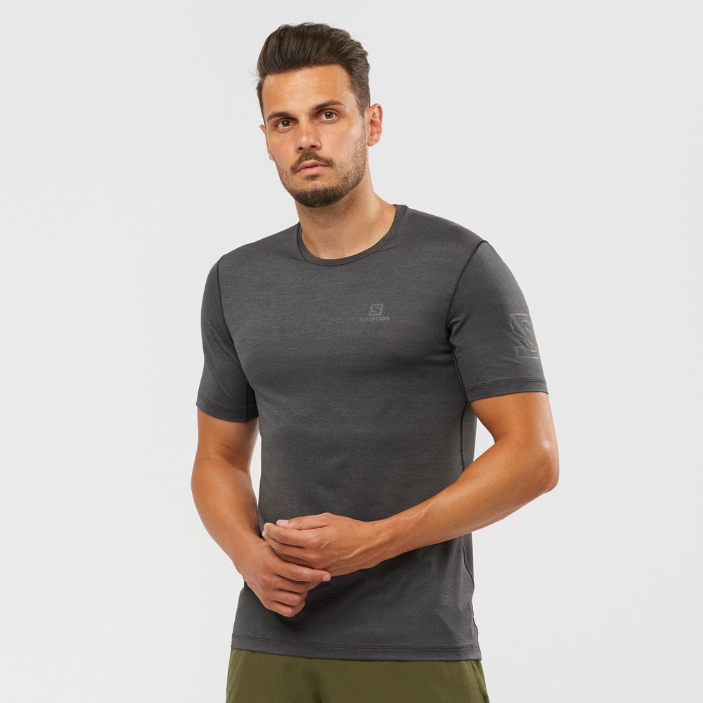 Camisetas Salomon Hombre Negras - Salomon Argentina OUTLINE,403796-QAP